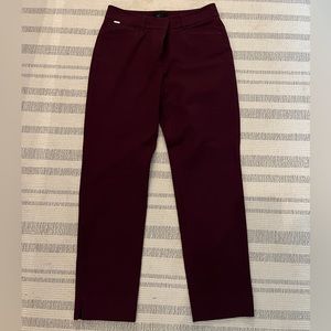White House Black Market Burgundy Slim Ankle Pants